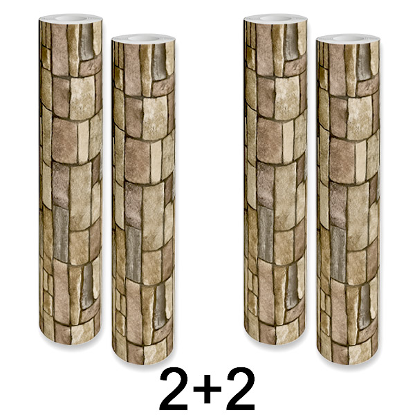 2x 1+1 GRATIS Zelfklevend 3D Bakstenen Wandpaneel | WALLCORWRAP