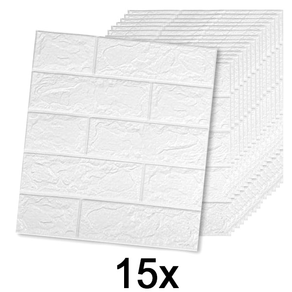 3x (5 Stuks) Zelfklevend Baksteenbehang met 3D Patroon | BRICKSBY